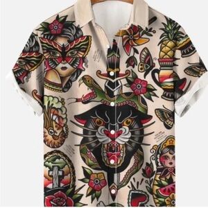 Men's Shirt Summer Hawaiian Shirt Graphic Prints Vintage Totem Xl